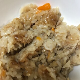 鶏のささみとエノキとたけのこの炊き込みご飯☆